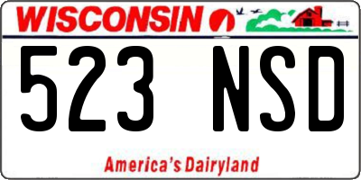 WI license plate 523NSD