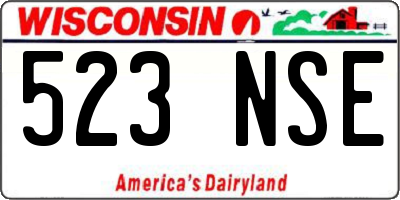 WI license plate 523NSE