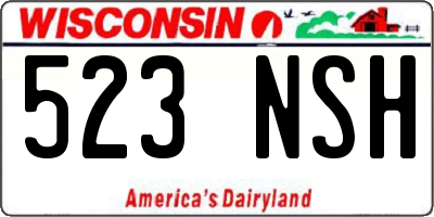 WI license plate 523NSH