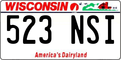 WI license plate 523NSI