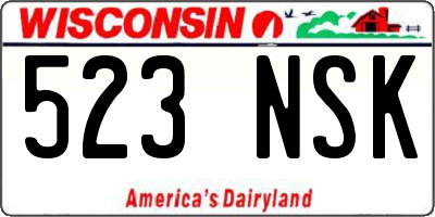 WI license plate 523NSK