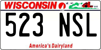 WI license plate 523NSL