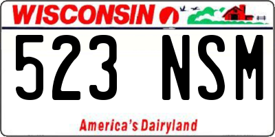 WI license plate 523NSM