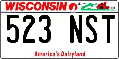 WI license plate 523NST