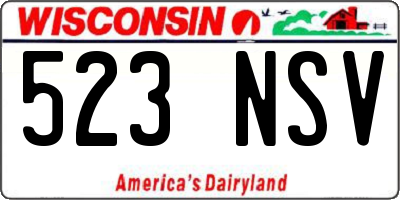 WI license plate 523NSV