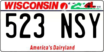 WI license plate 523NSY