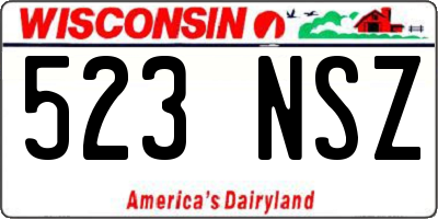 WI license plate 523NSZ