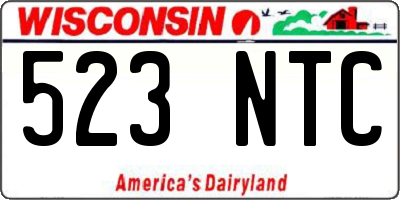 WI license plate 523NTC