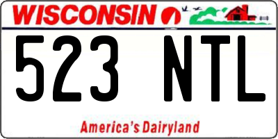 WI license plate 523NTL