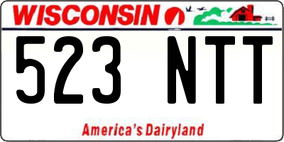 WI license plate 523NTT