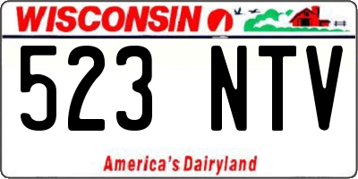 WI license plate 523NTV