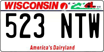 WI license plate 523NTW