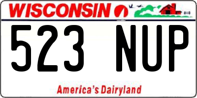 WI license plate 523NUP