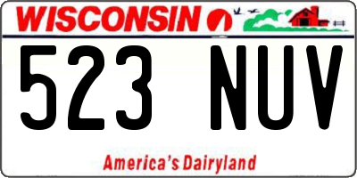 WI license plate 523NUV