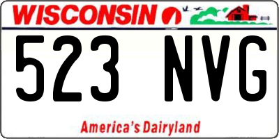 WI license plate 523NVG