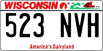 WI license plate 523NVH