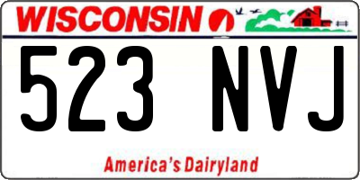 WI license plate 523NVJ