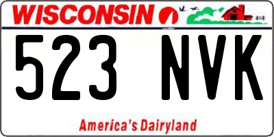 WI license plate 523NVK