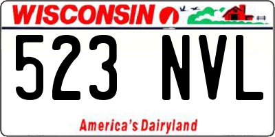 WI license plate 523NVL