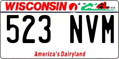 WI license plate 523NVM