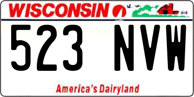 WI license plate 523NVW