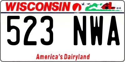 WI license plate 523NWA