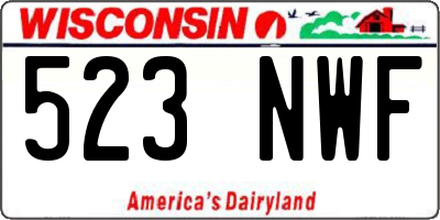 WI license plate 523NWF