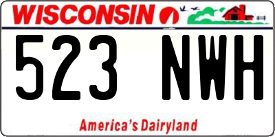 WI license plate 523NWH