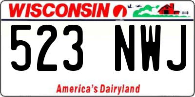 WI license plate 523NWJ