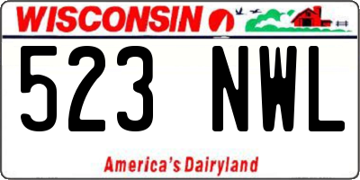 WI license plate 523NWL