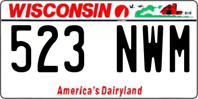 WI license plate 523NWM