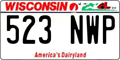 WI license plate 523NWP
