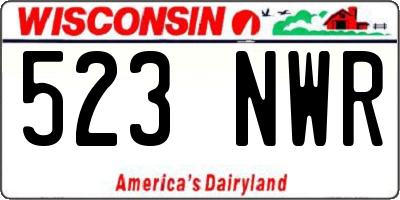 WI license plate 523NWR