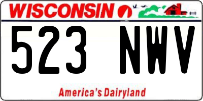 WI license plate 523NWV