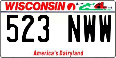 WI license plate 523NWW