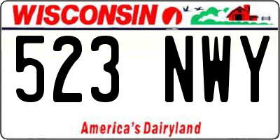 WI license plate 523NWY