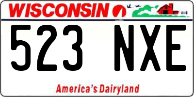 WI license plate 523NXE