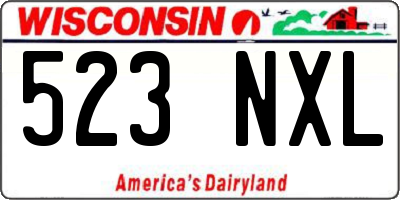 WI license plate 523NXL