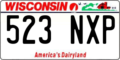 WI license plate 523NXP