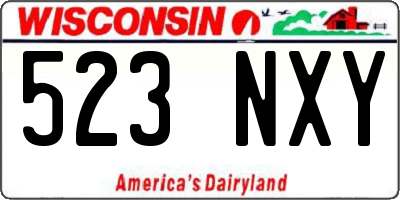 WI license plate 523NXY