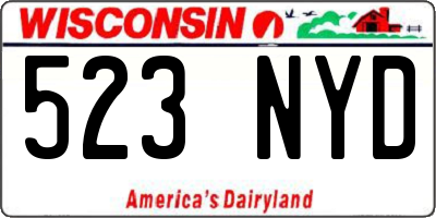 WI license plate 523NYD