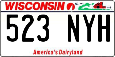 WI license plate 523NYH