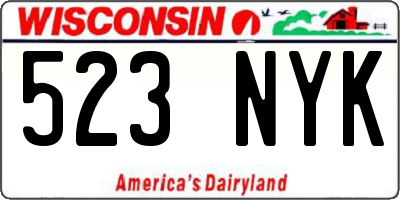 WI license plate 523NYK