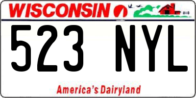 WI license plate 523NYL