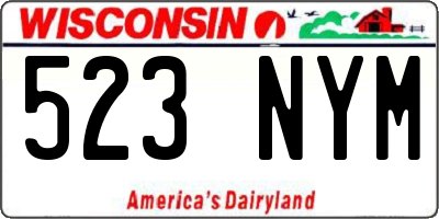 WI license plate 523NYM