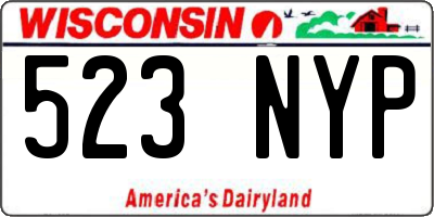 WI license plate 523NYP