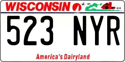 WI license plate 523NYR