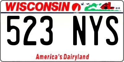 WI license plate 523NYS