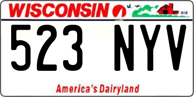 WI license plate 523NYV