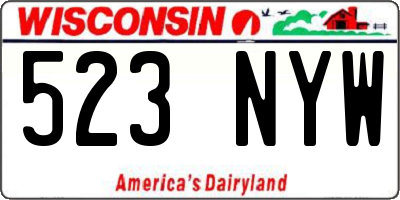 WI license plate 523NYW